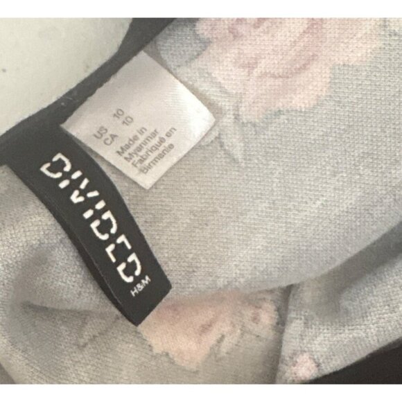 H&M Divided Girls Tank Dress Black & Pink Roses Sleeveless Skater Dress‎ Size S - Picture 4 of 5